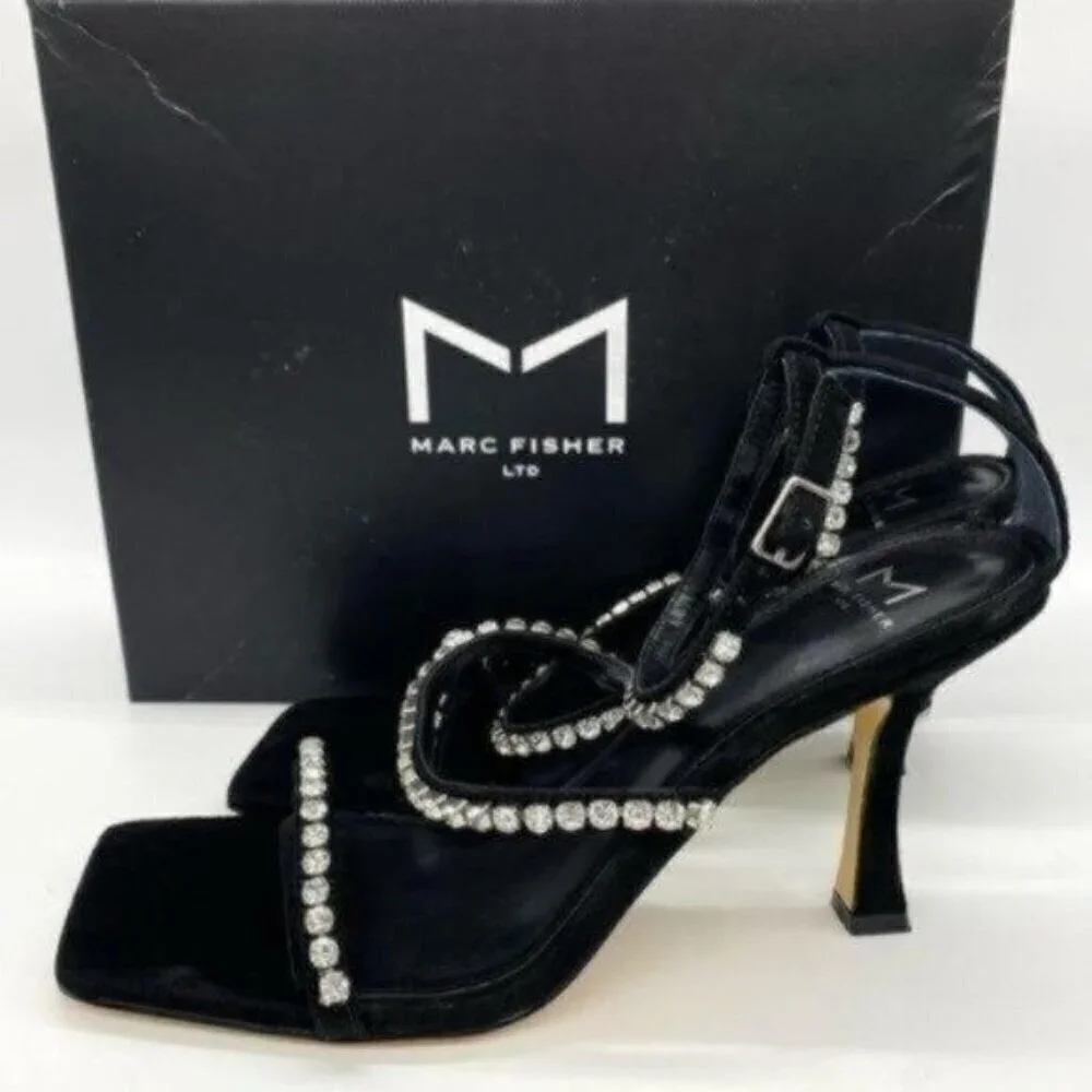 Marc Fisher Women's Dezzi Embellished Strappy High Heel Sandals Size 9 New